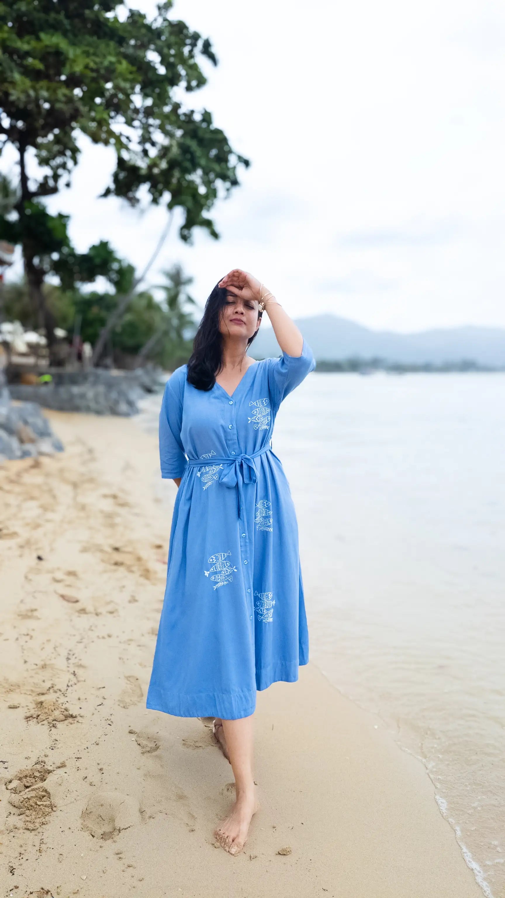 Blue Drift Oversized Fish Dress