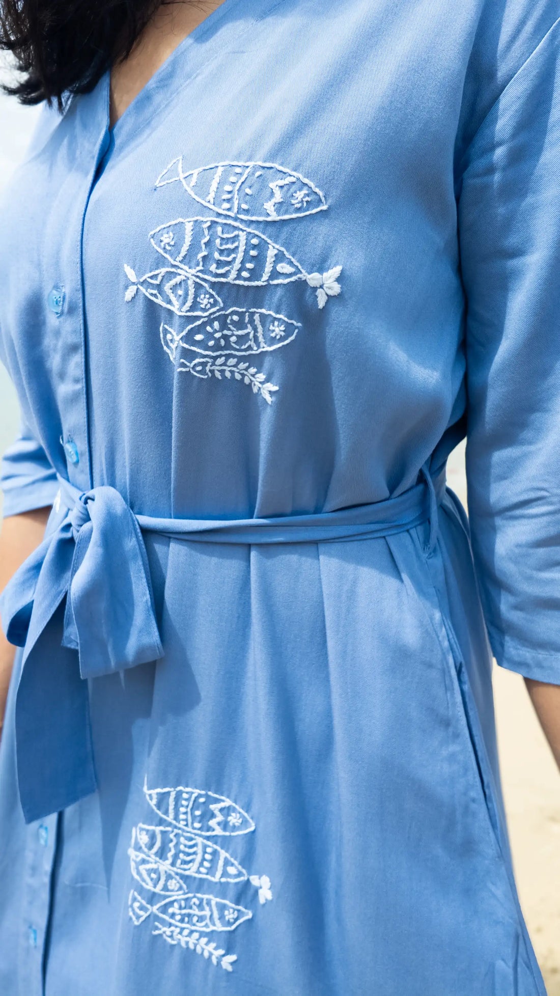 Blue Drift Oversized Fish Dress
