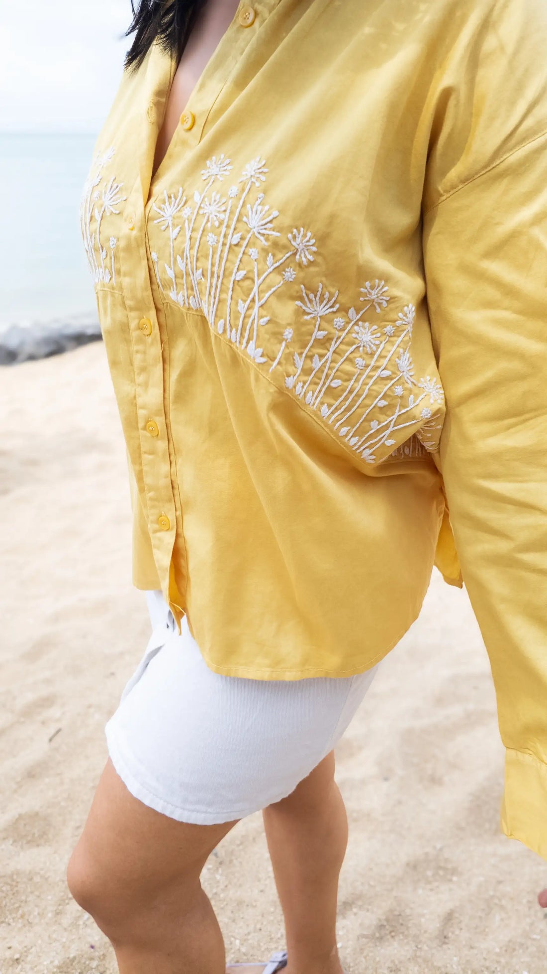 Yellow Oversized Garden Shirt