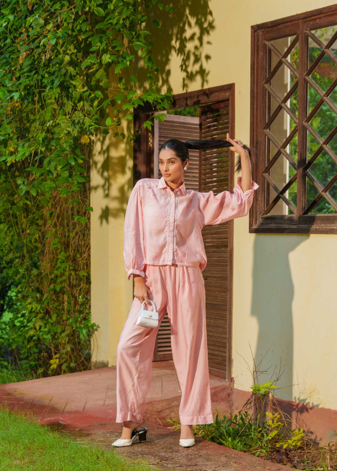 Pink Elegance: Chikankari Luxe Set