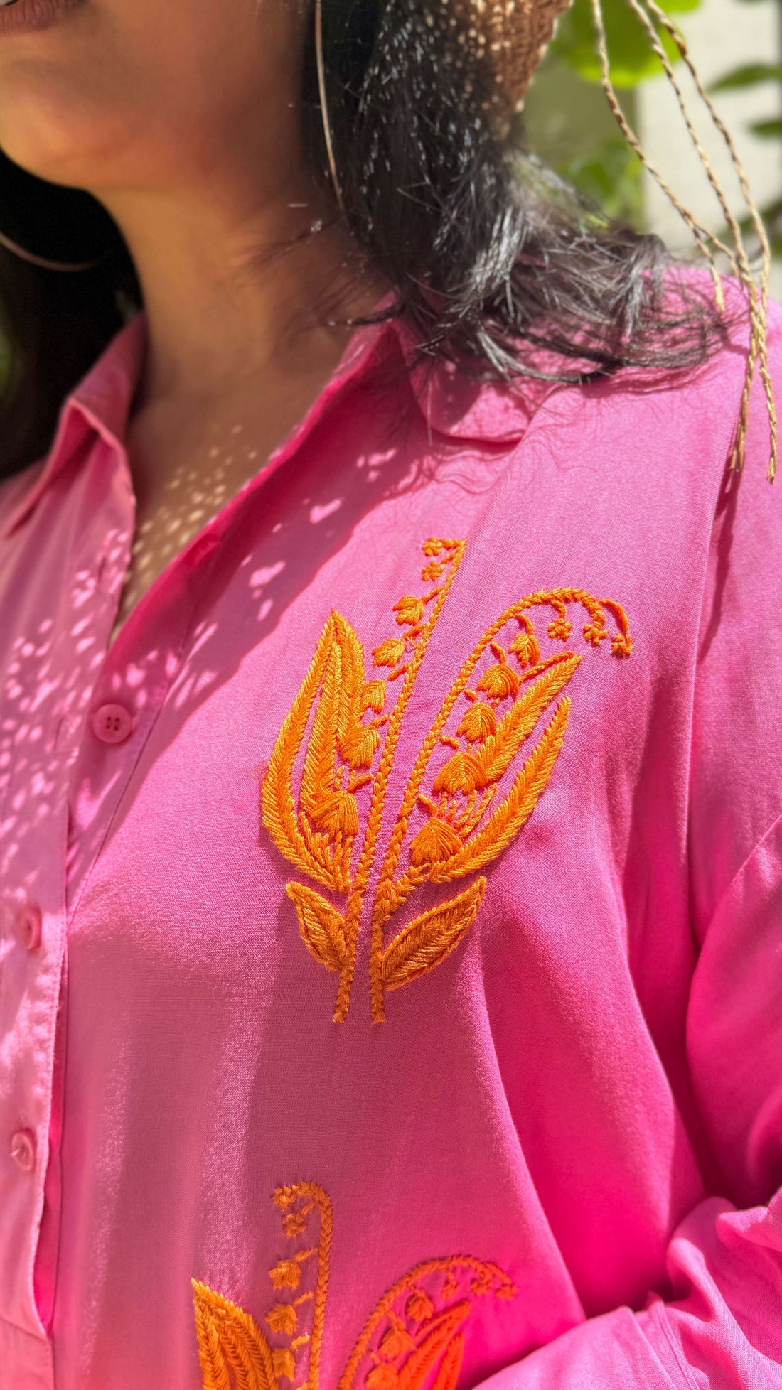 Blush Wheat Chikankari Oversized Top