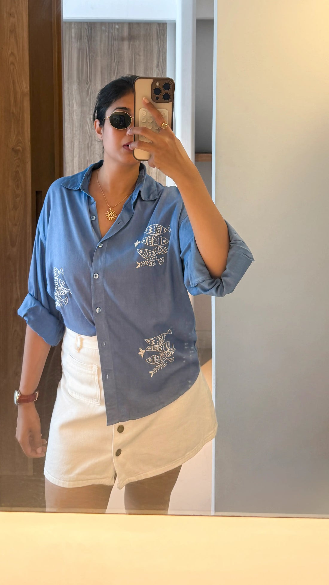 Blue Reef Fish Oversized Shirt