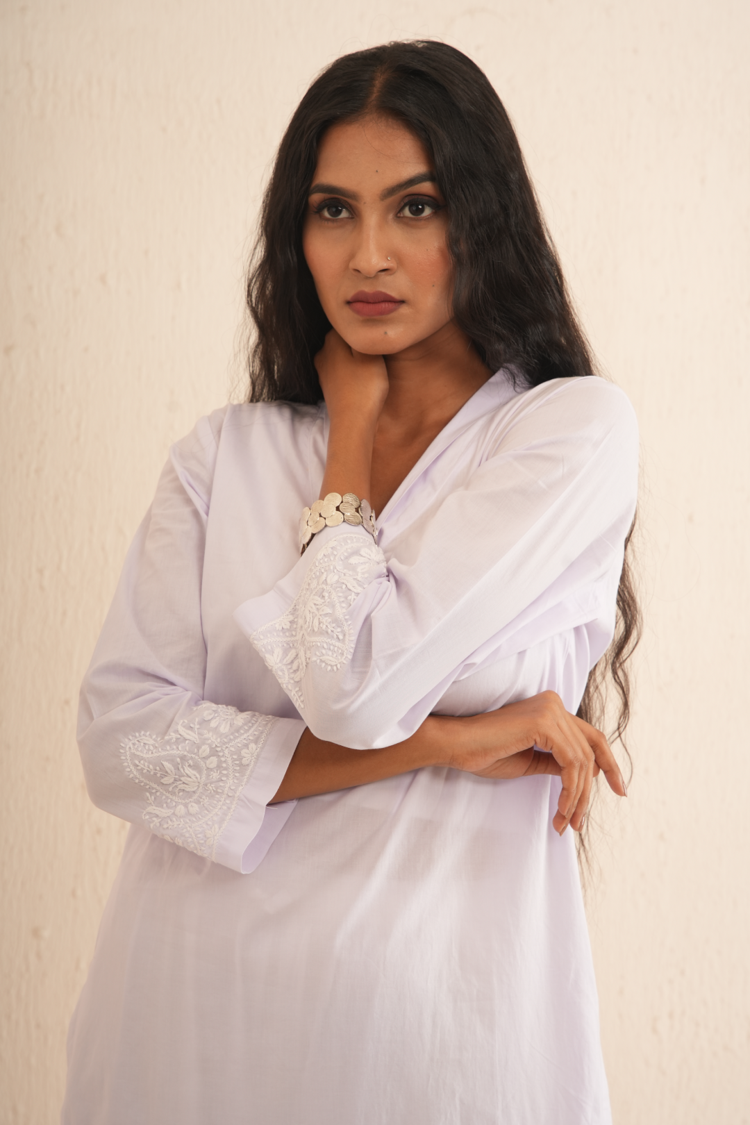Chaandni Lavender Chikankari Kurta