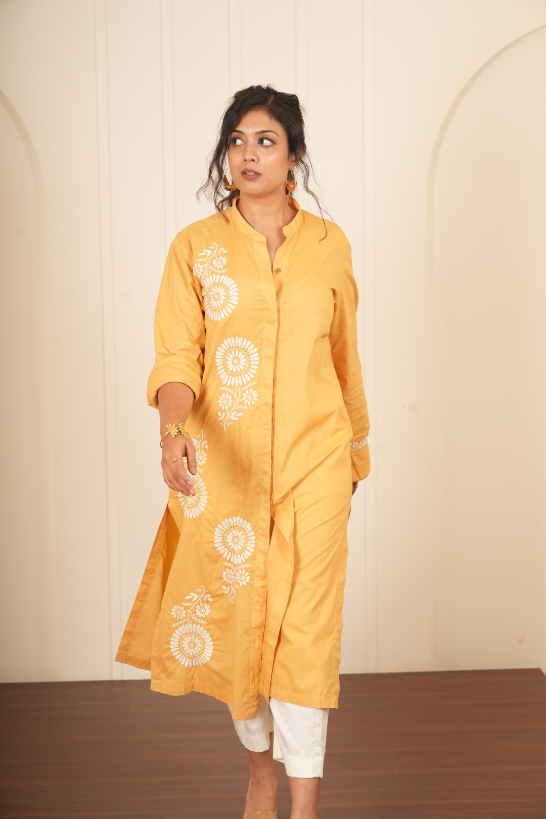 Haldi Bloom Chikankari Kurta